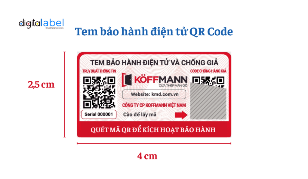Tem bảo hành điện tử QR code cho ngành cửa
