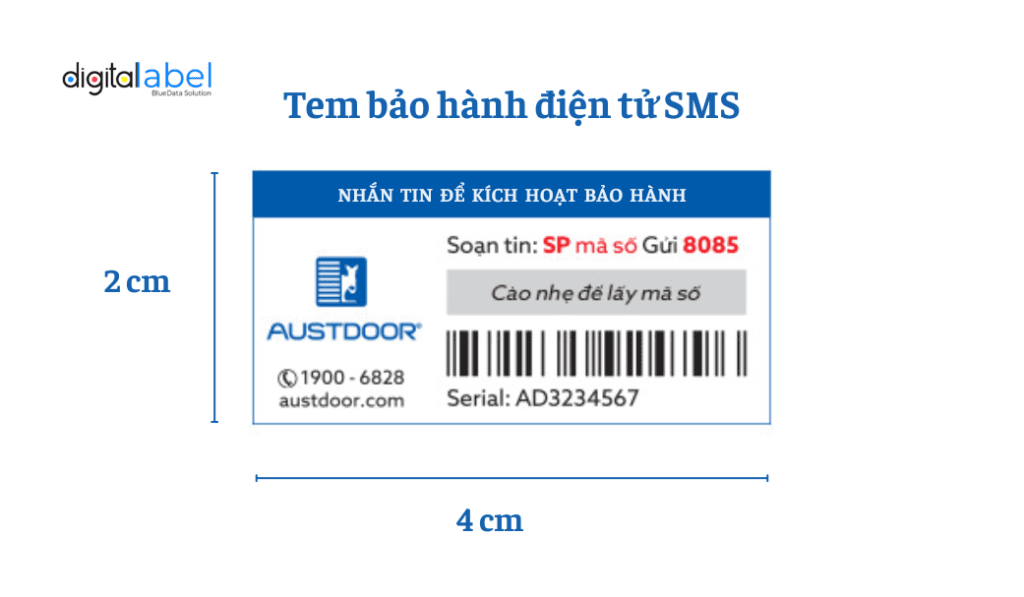 tem bảo hành điện tử SMS cho cửa cuốn 